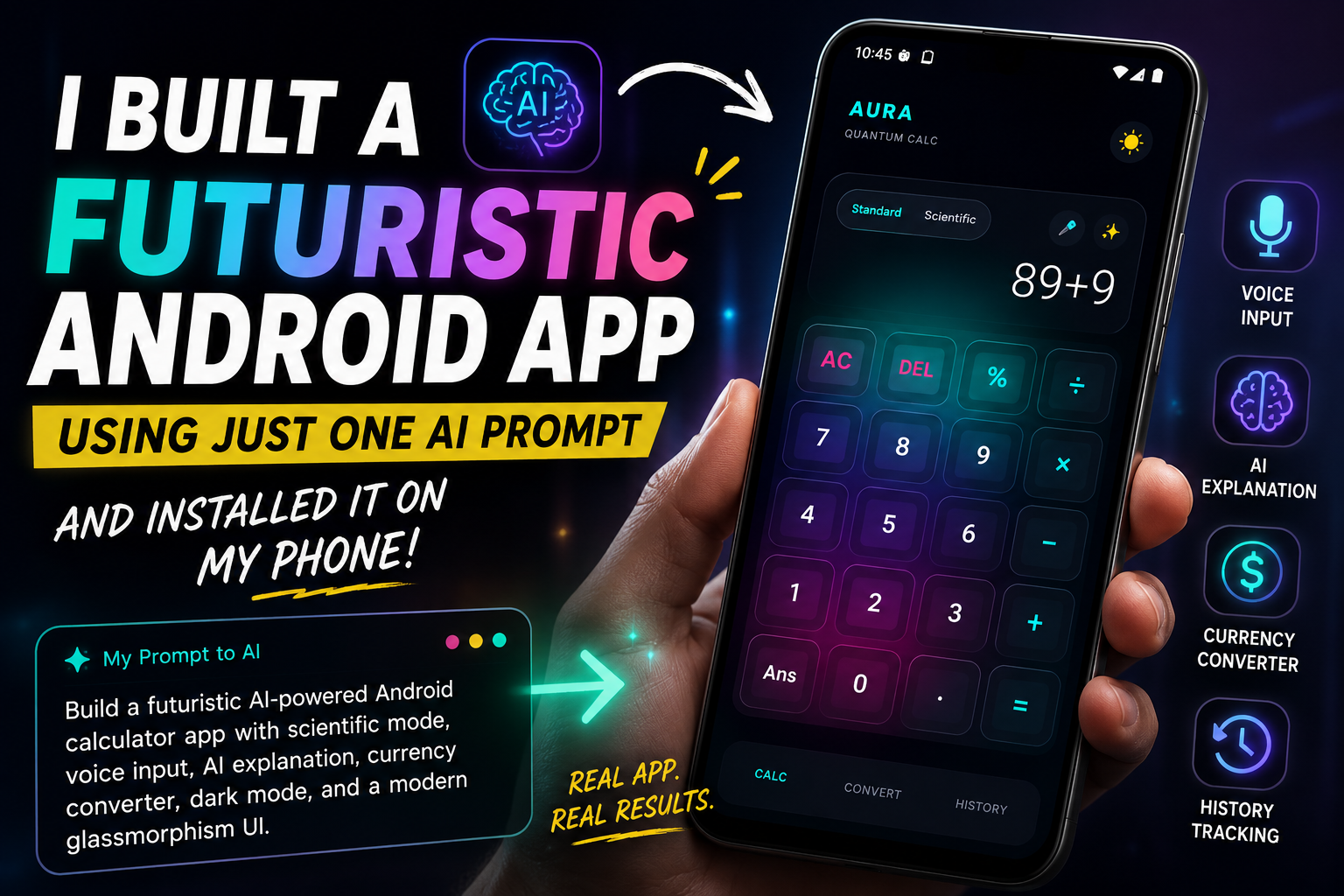 I Built a Futuristic Android App Using Just One AI Prompt and Installed It on My Phone Minutes…