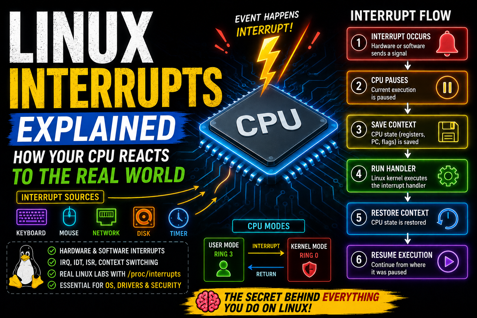 Linux Interrupts Explained: How Your CPU Reacts to the Real World