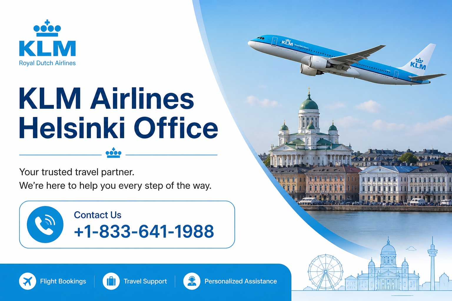 KLM Airlines Helsinki Office +1–833–641–1988