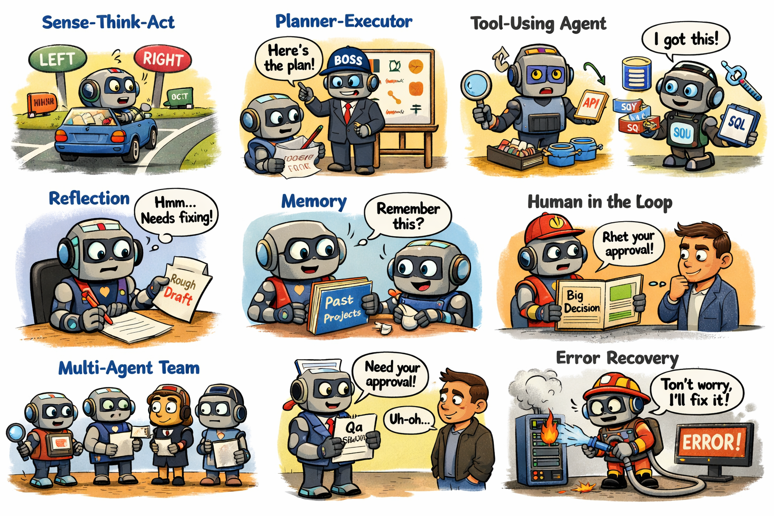 Designing Autonomous AI Agents: Patterns, Pseudocode, and Practical Examples