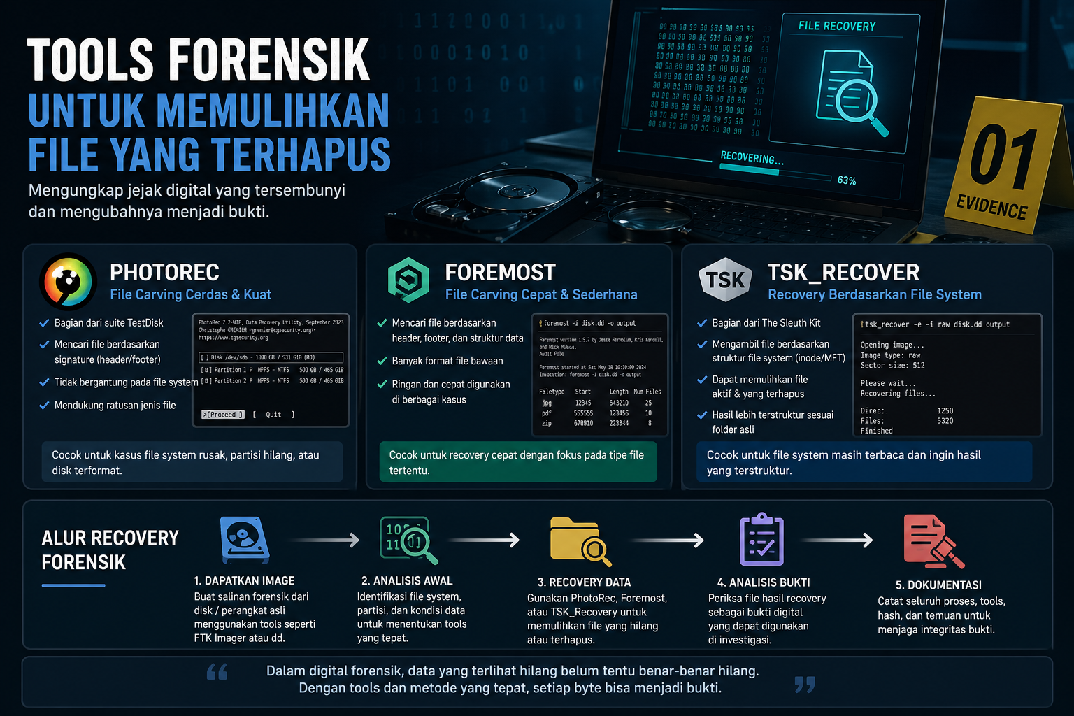 “Teknik File Carving dalam Digital Forensik Menggunakan PhotoRec dan Foremost”