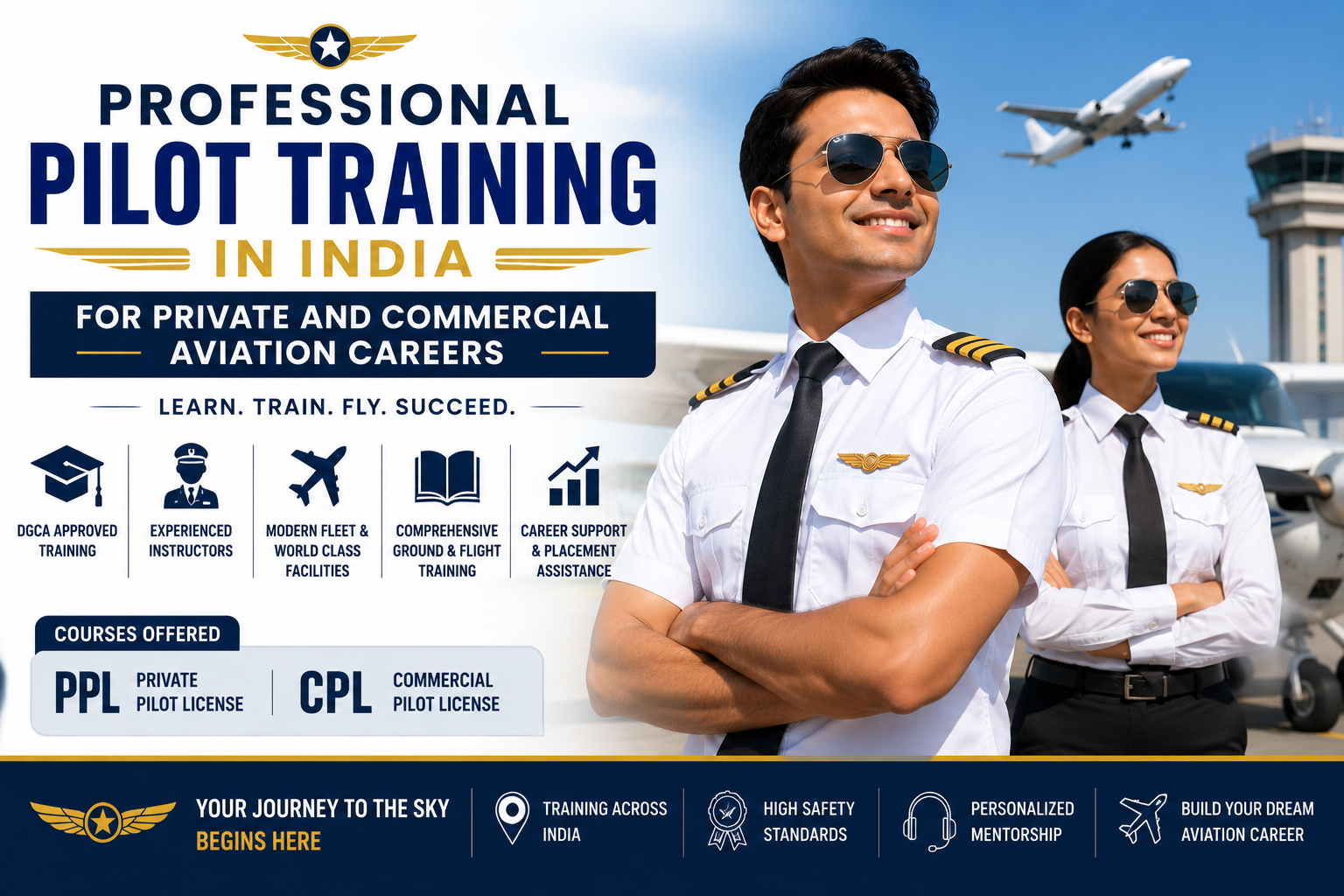 Professional Pilot Training in India for Private and Commercial Aviati