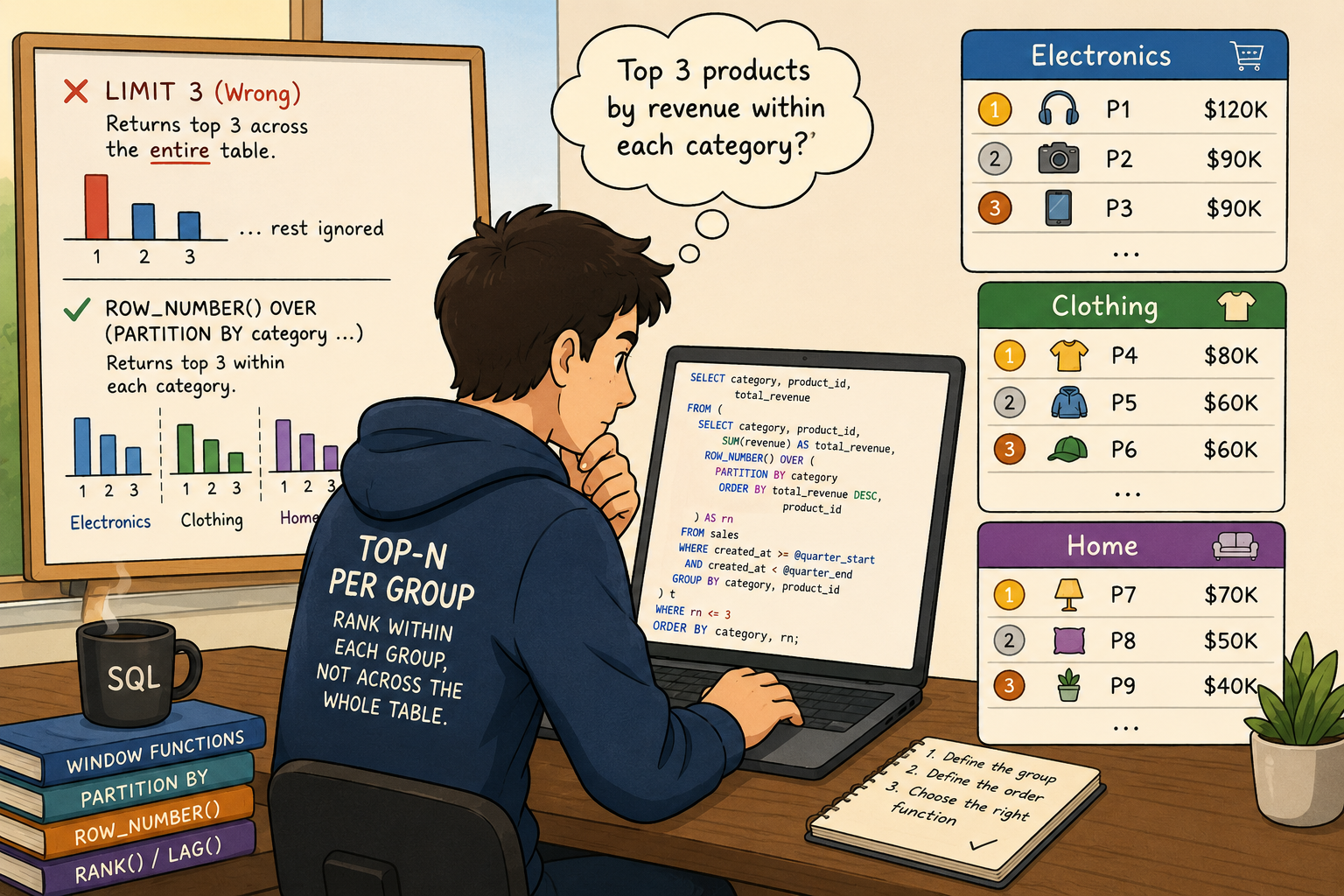 Top-N Per Group: The SQL Pattern Behind Hundreds of Interview Questions
