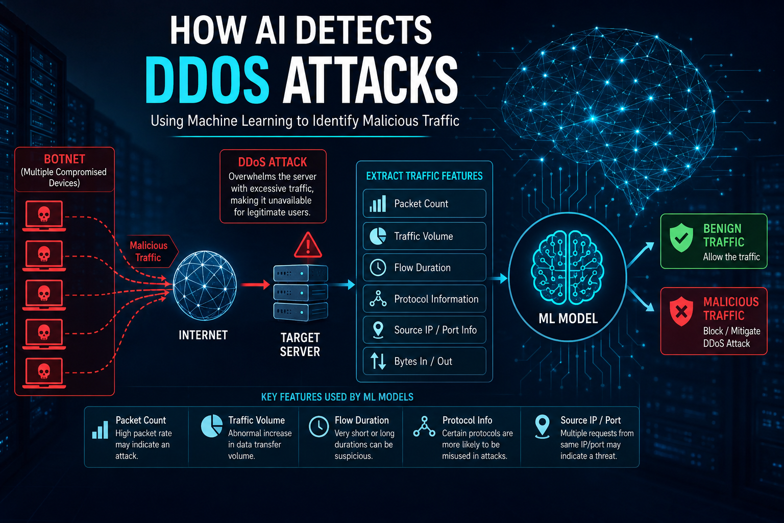 The way ML identifies DDoS attacks