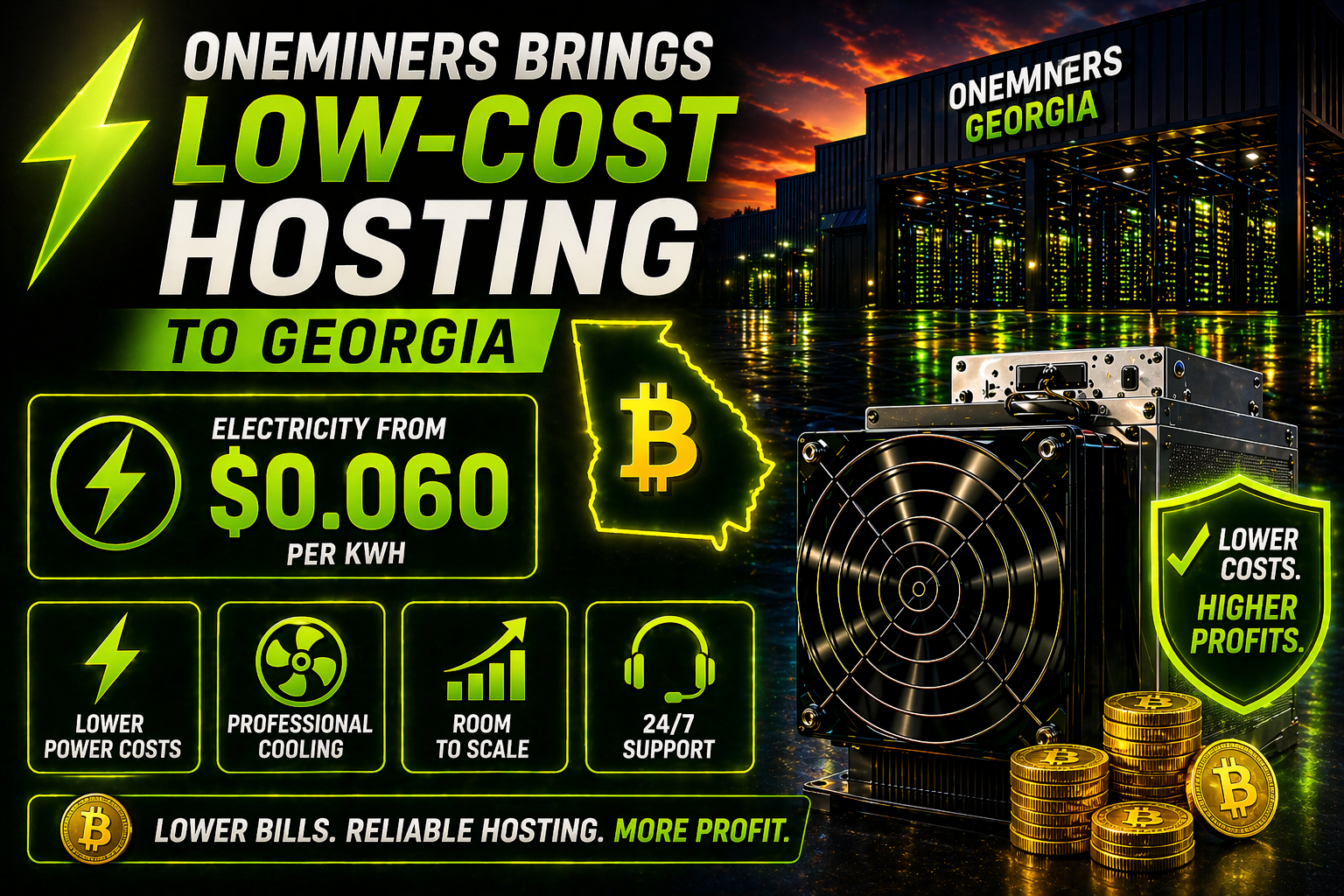 OneMiners Brings Low-Cost Hosting to Georgia