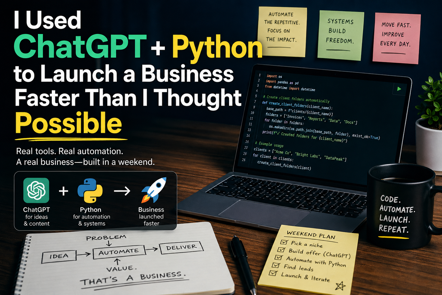 I Used ChatGPT + Python to Launch a Business Faster Than I Thought Possible