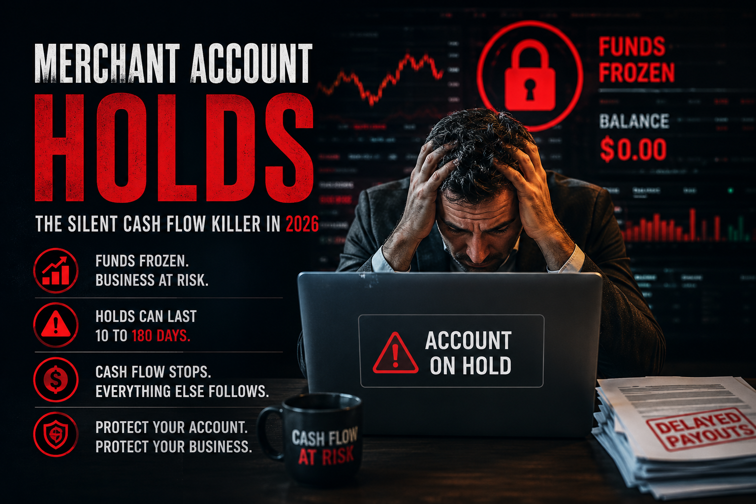 Your merchant account has been placed on hold.