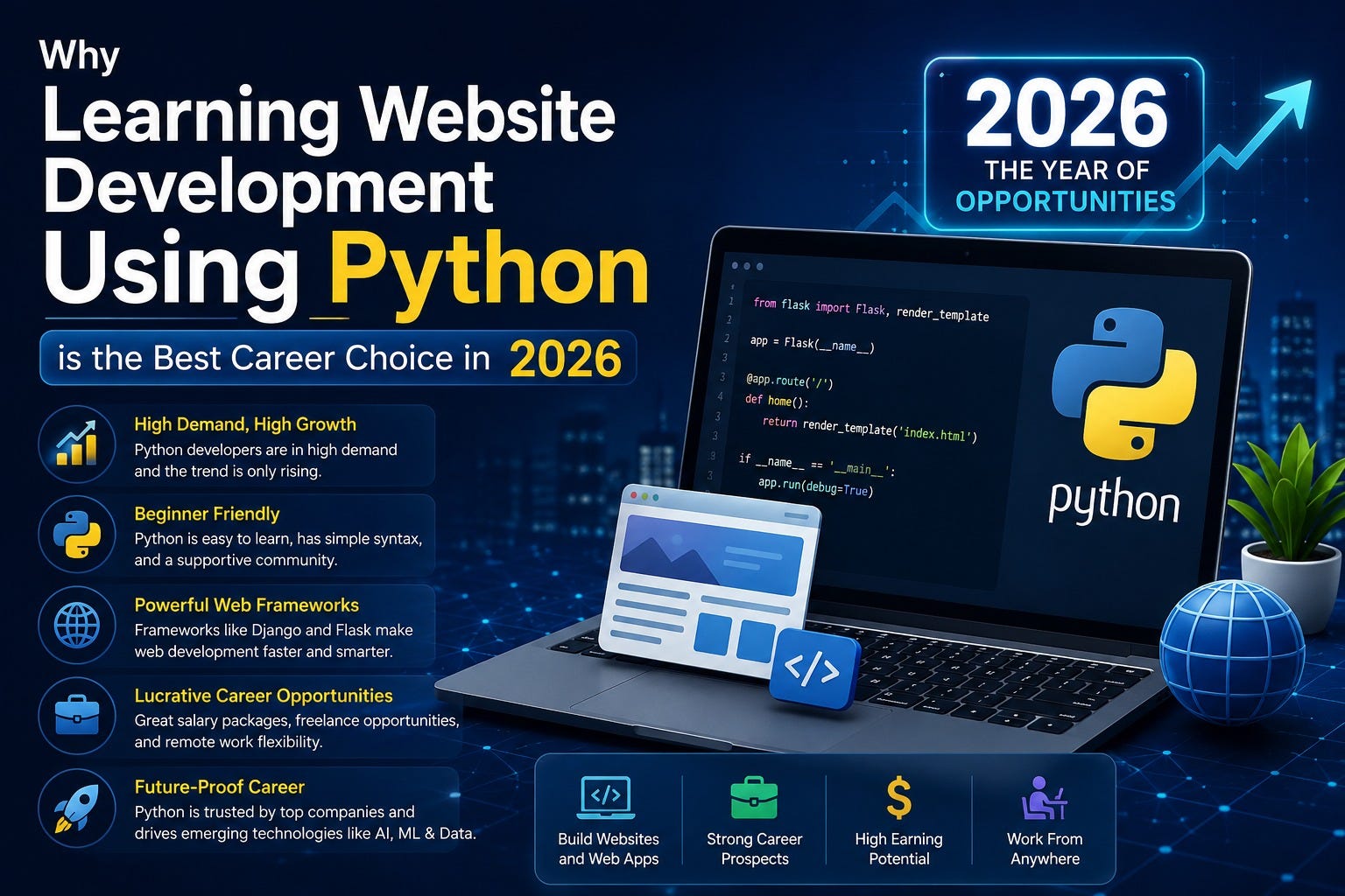 Why Learning Website Development Using Python is the Best Career Choice in 2026