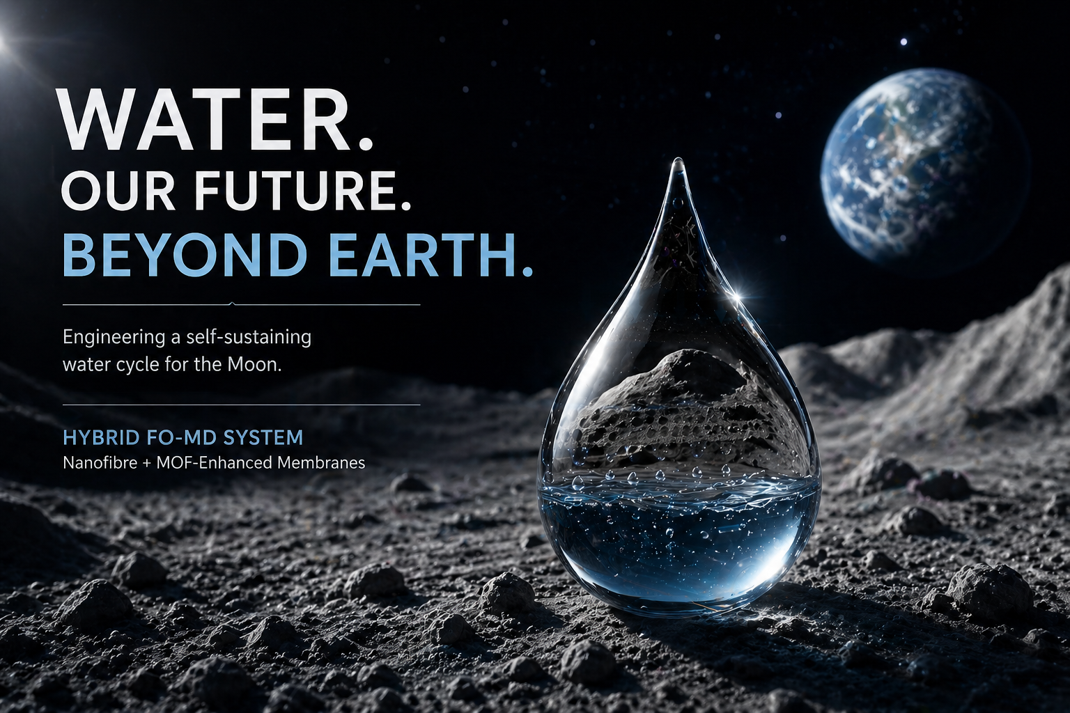 Recycling Water on the Moon: Hybrid FO-MD with Nanofibre + MOF-Enhance