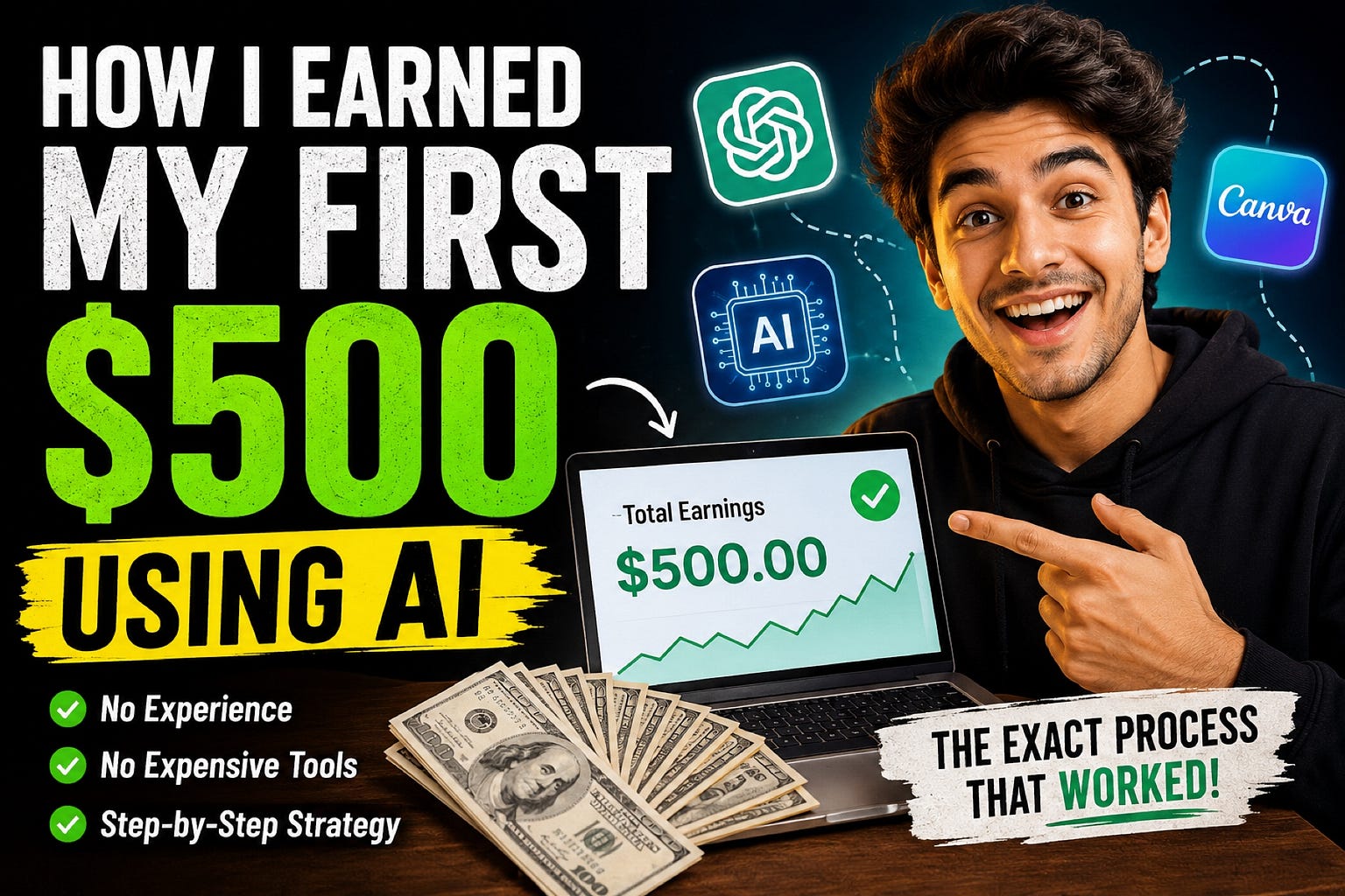 First 500 Dollars With AI Simple Steps