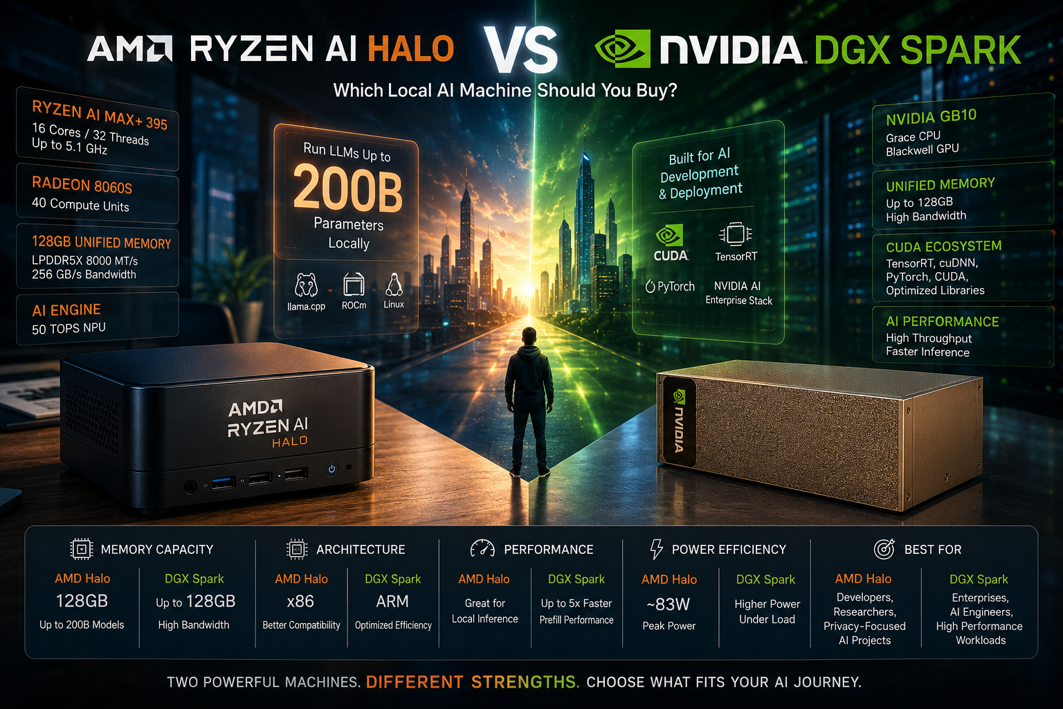 Analysts compare AMD Ryzen AI Halo and NVIDIA DGX Spark for local AI computing