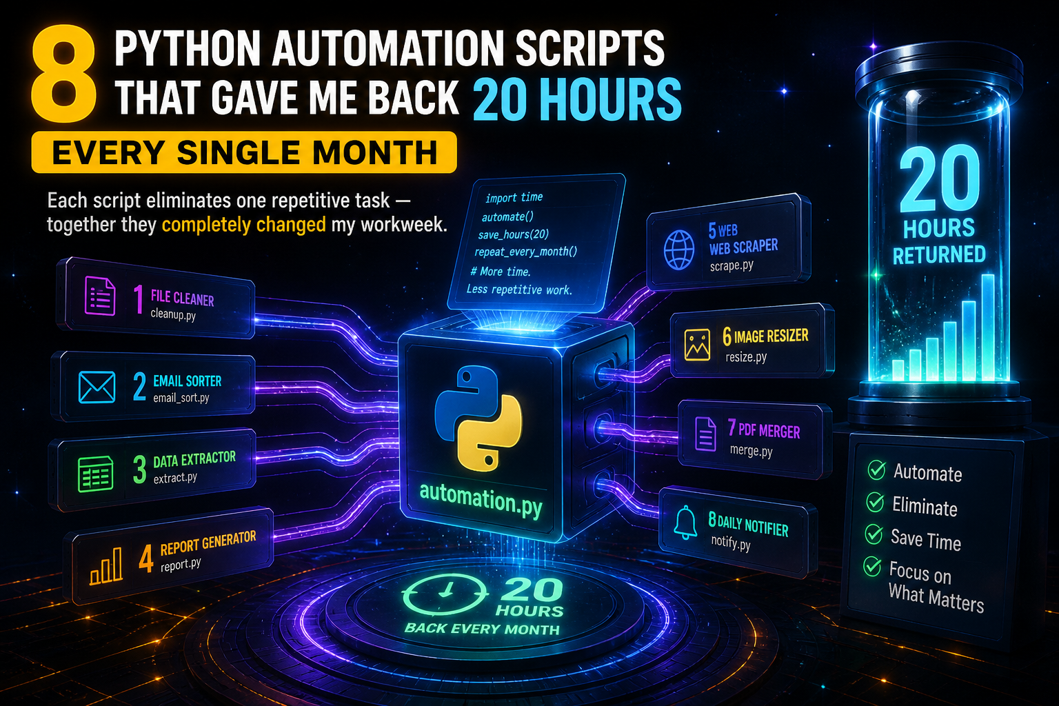 8 Python Automation Scripts That Gave Me Back 20 Hours Every Single Month