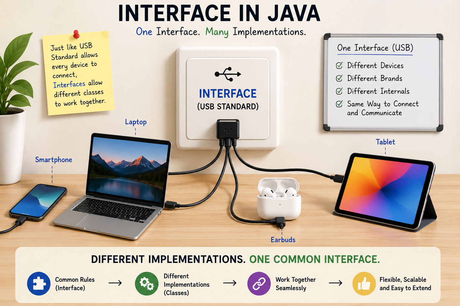 ☕ Java OOP Series — Part 3: Interfaces in Java Explained Like You’re Building a Mobile Charger