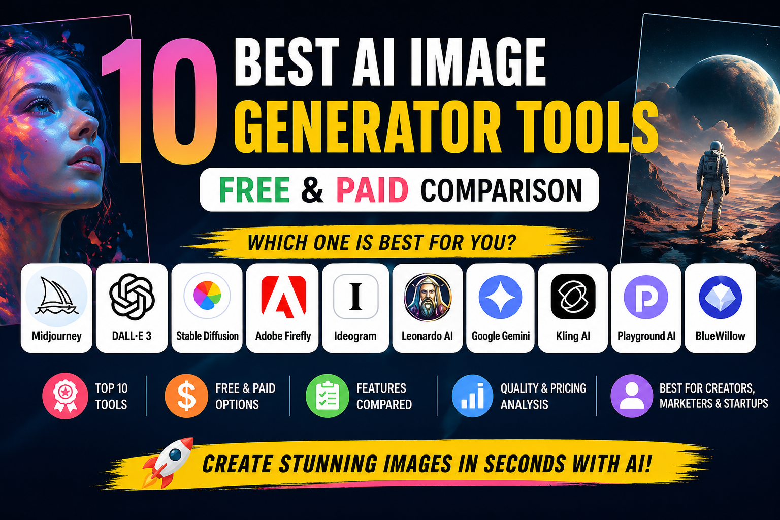 10 Best AI Image Generation Tools (Free & Paid) — Complete Comparison Guide 2026