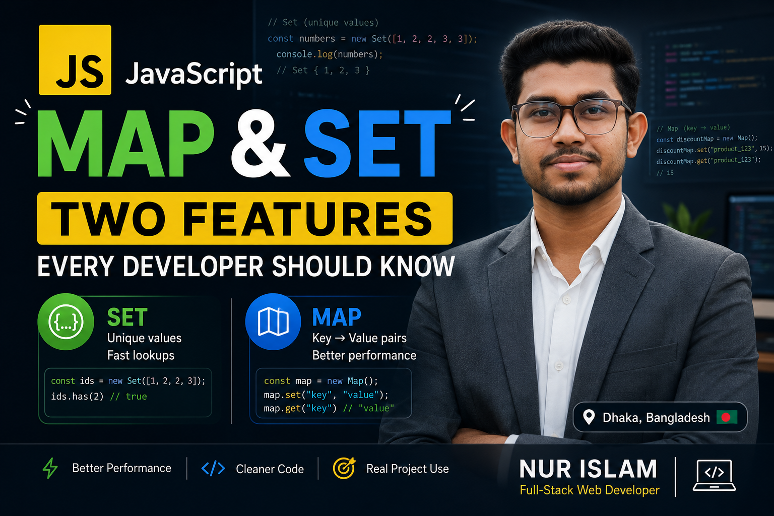 ️ JavaScript Map and Set — Two Features Every Developer Should Know (with Real Code Examples)