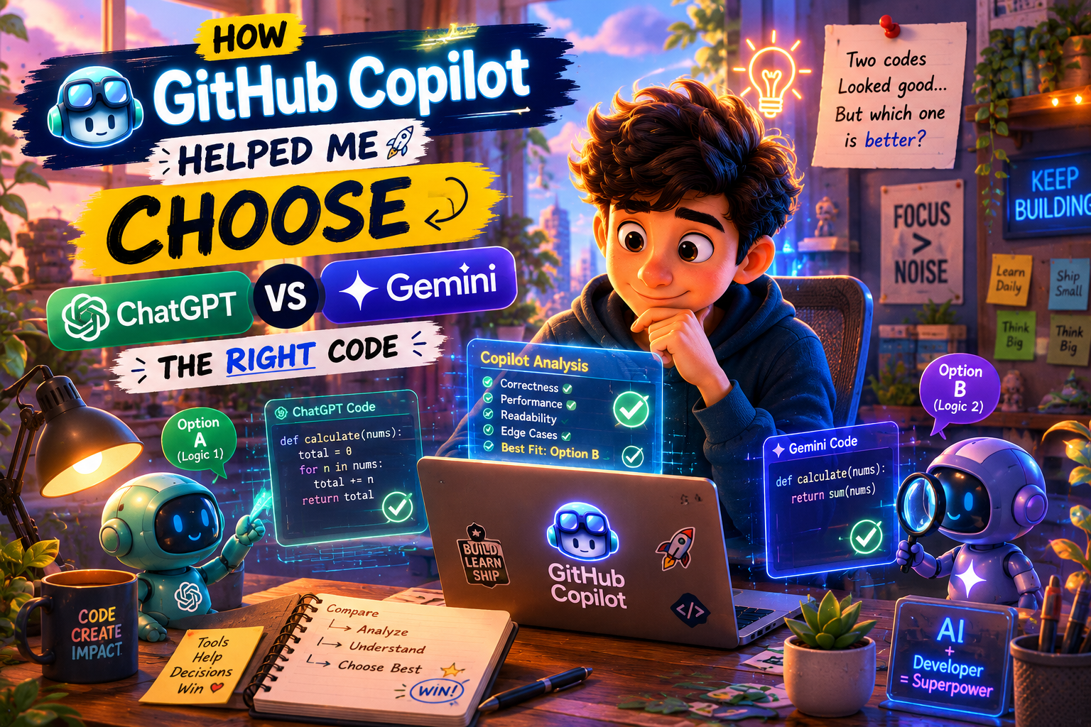 “How GitHub Copilot Helped Me Choose Between ChatGPT and Gemini Code”