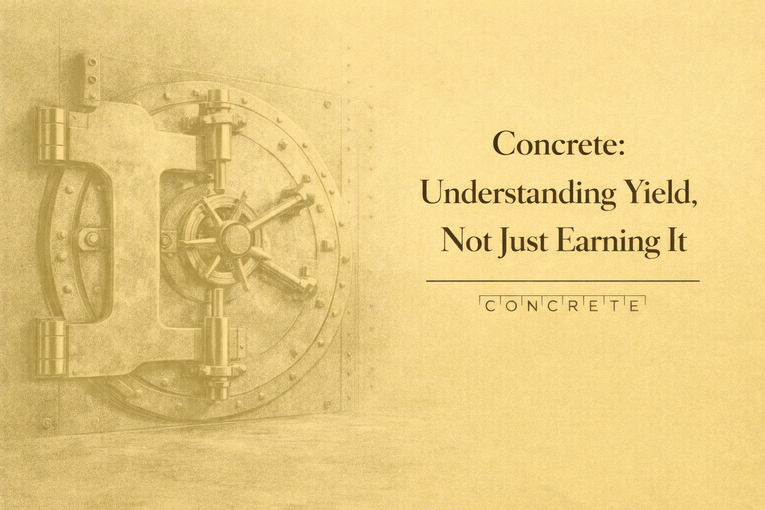 Concrete: Understanding Yield, Not Just Earning It
