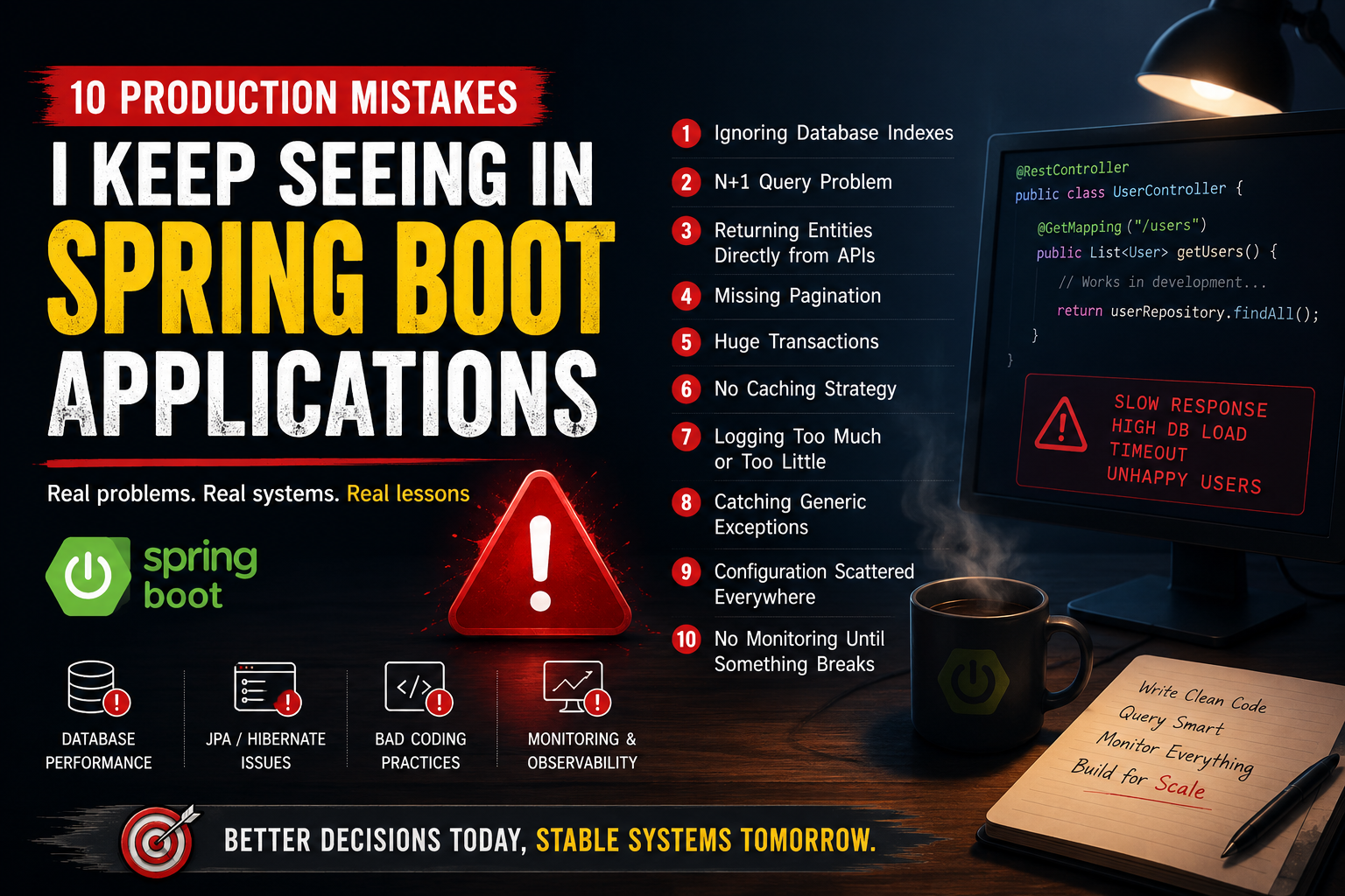 10 Production Mistakes I Keep Seeing in Spring Boot Applications