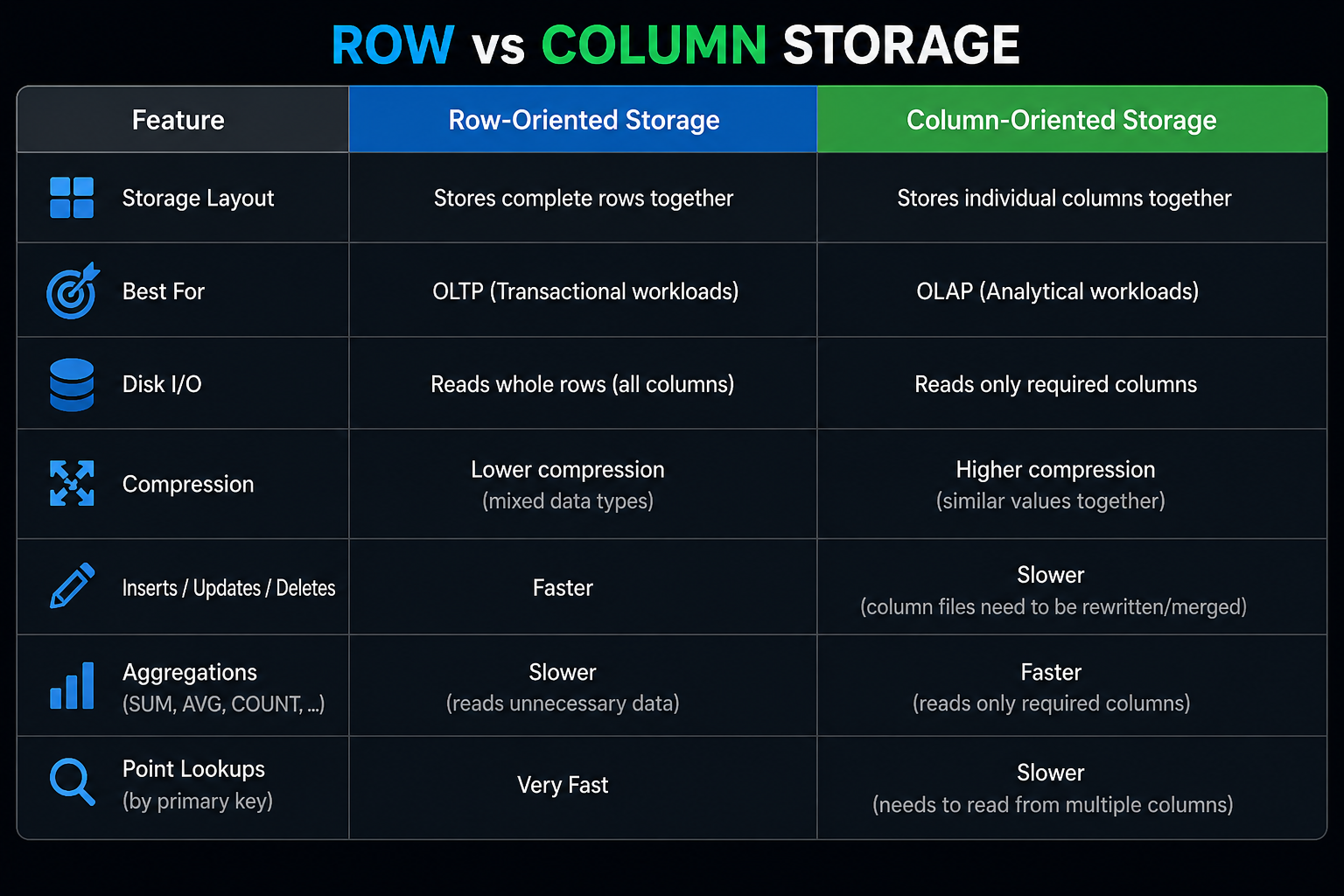 Row-Oriented vs Column-Oriented Storage Explained