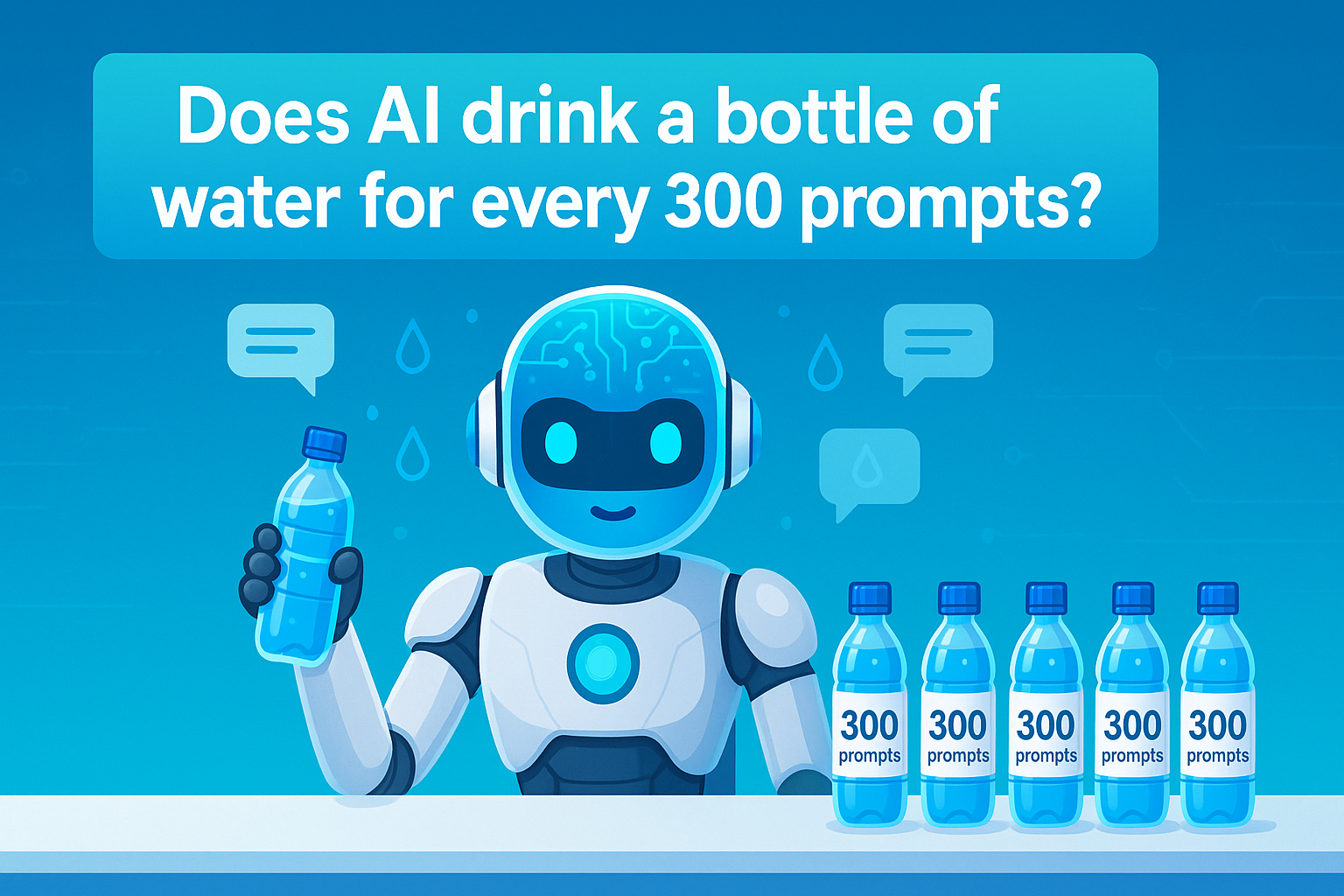 Does AI drink a bottle of water for every 300 prompts?