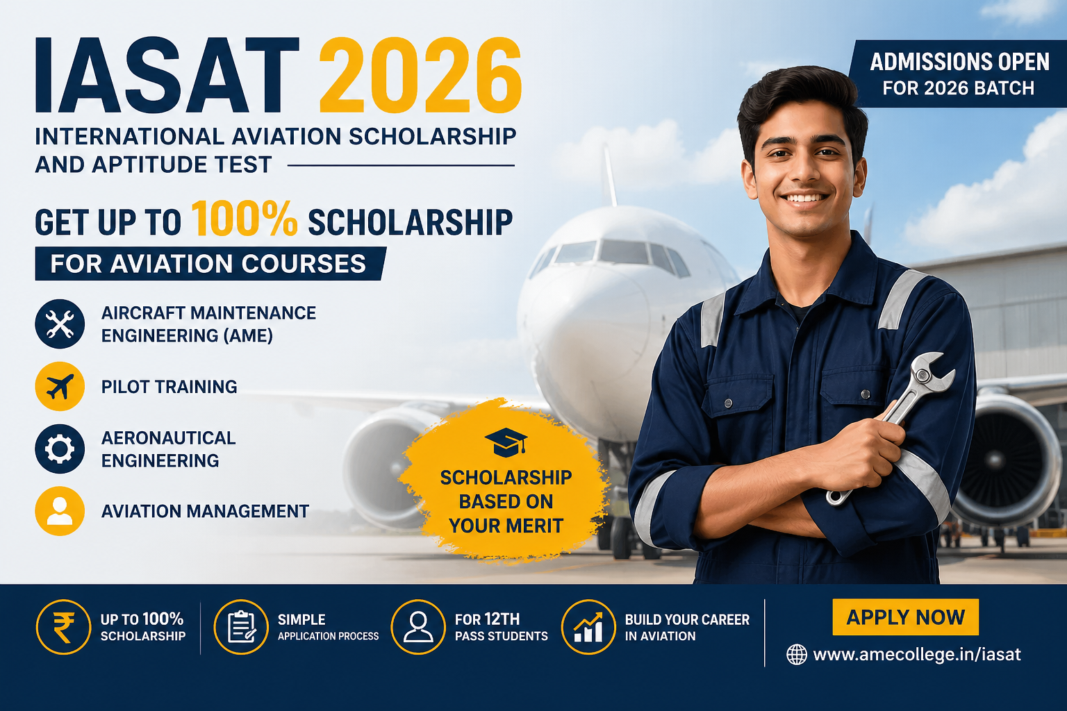 IASAT 2026: How to Get Up to 100% Scholarship for Aviation Courses in