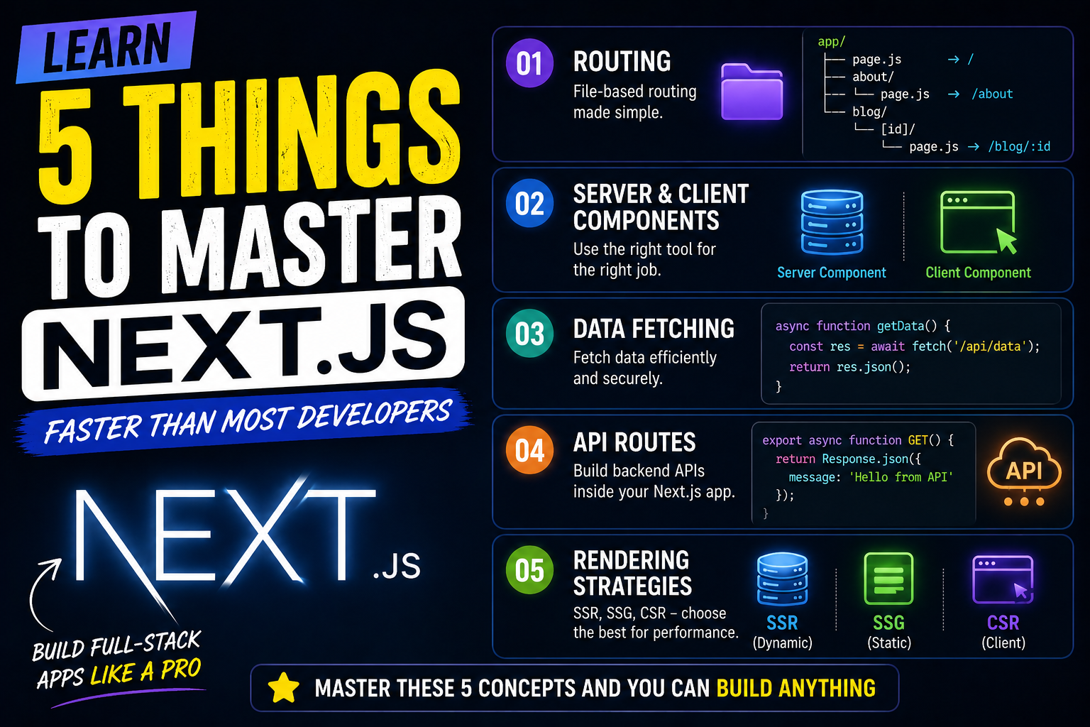 Learn These 5 Things to Master Next.js
