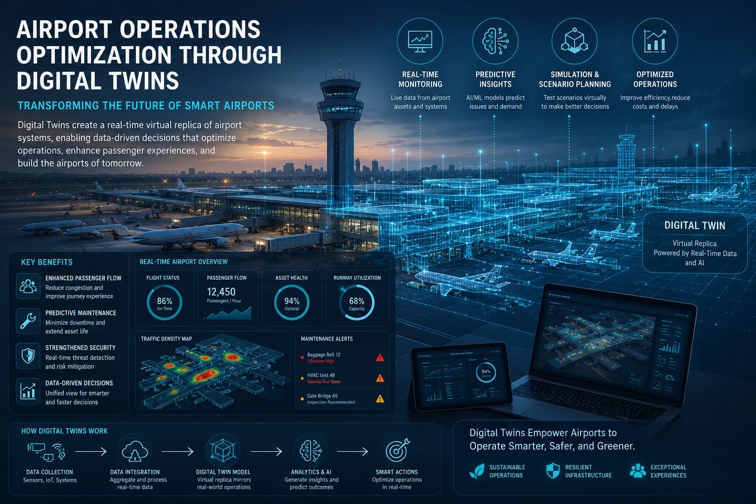 Airport Operations Optimization Through Digital Twins: Transforming the Future of Smart Airports