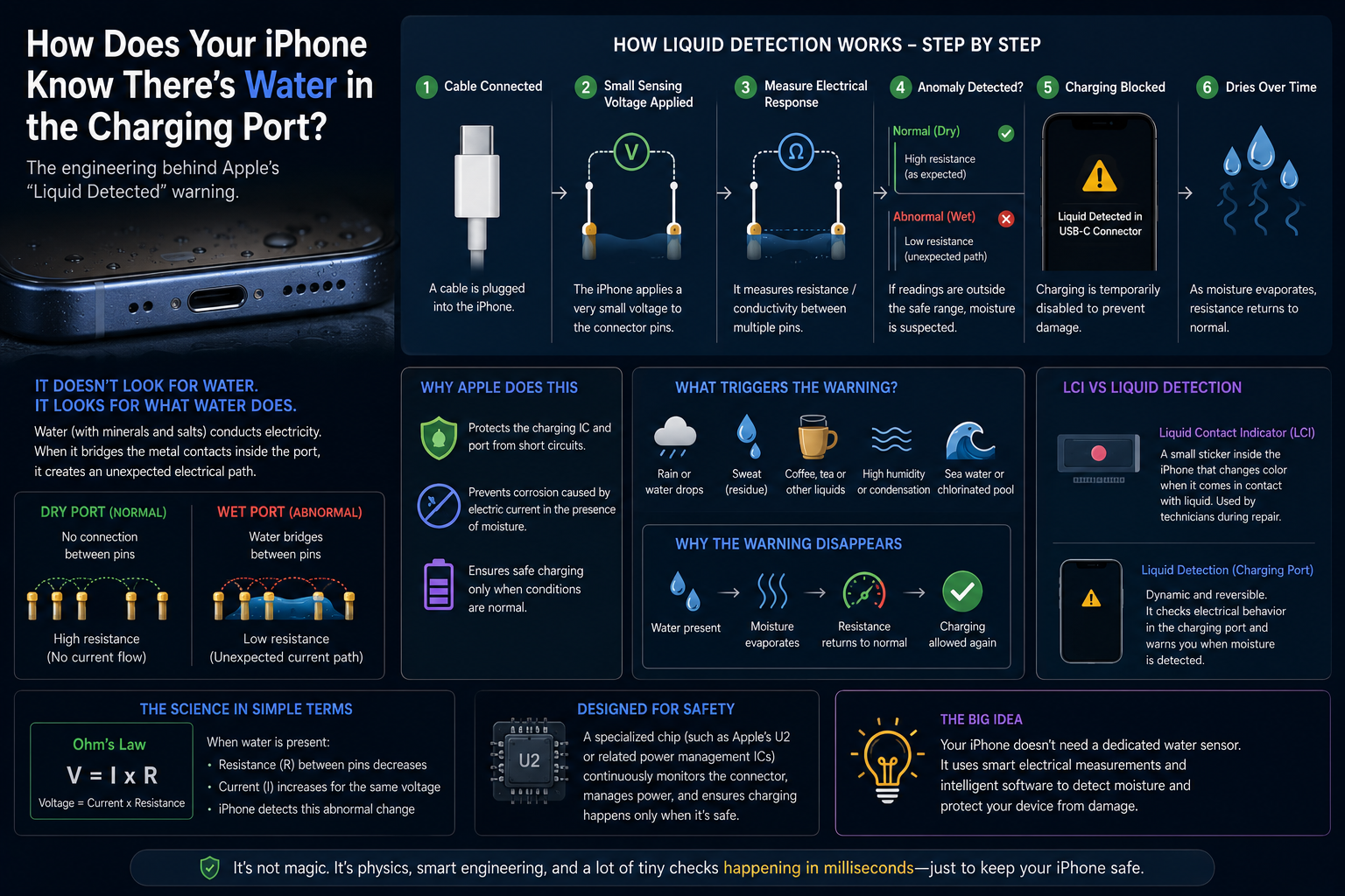 How Does Your iPhone Know There’s Water in the Charging Port?