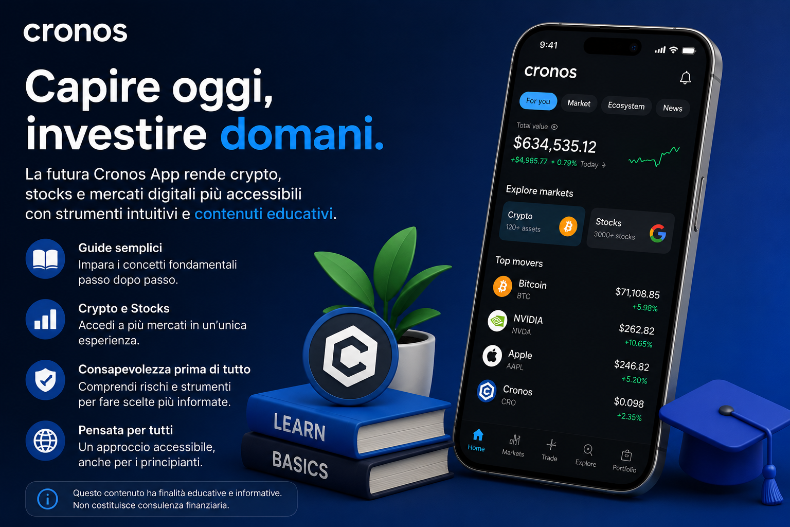 Cronos App e formazione finanziaria: perché capire crypto e stocks viene prima di usarli
