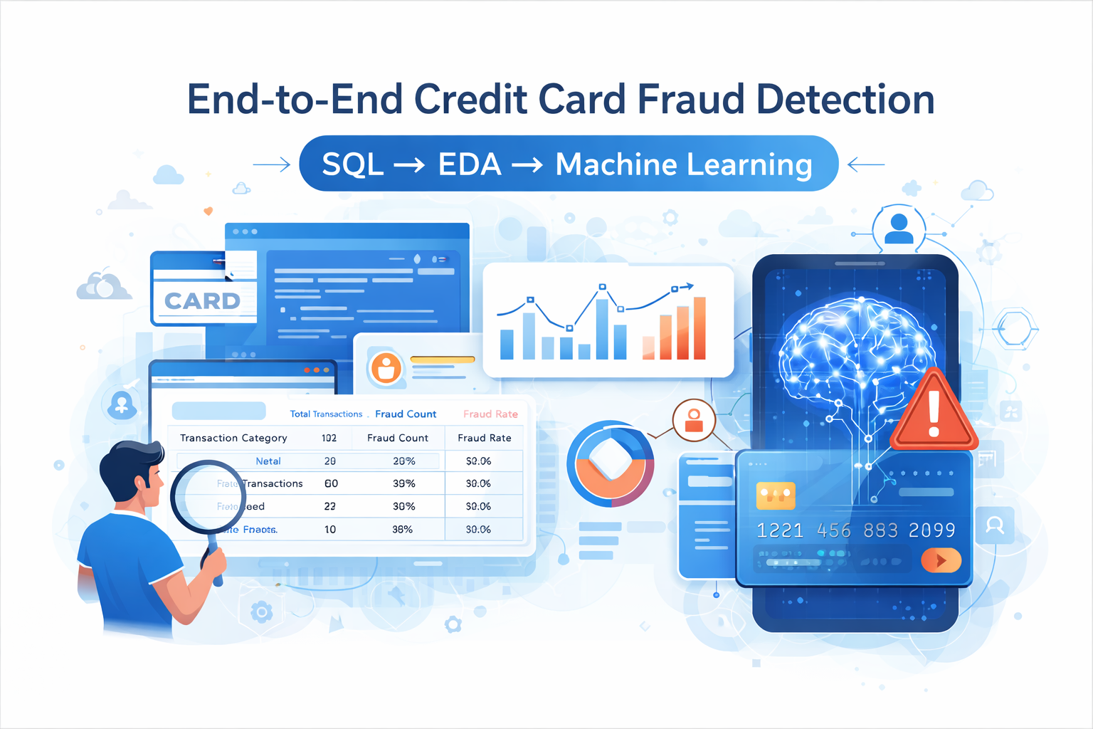 End-to-End Credit Card Fraud Detection: From SQL Analysis to Machine Learning