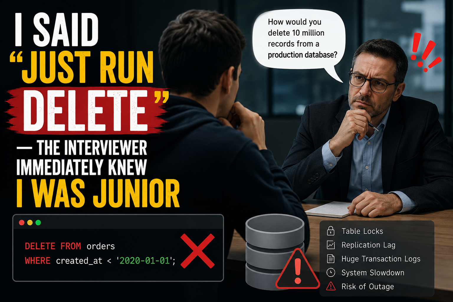 I Said “Just Run DELETE” — The Interviewer Immediately Knew I Was Junior