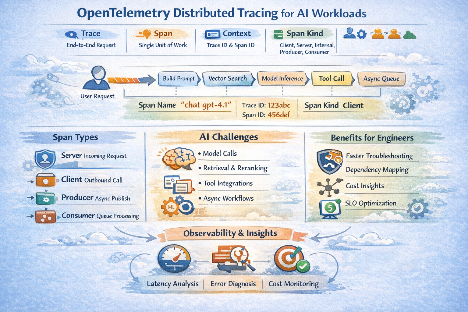 Day 102 — OpenTelemetry Distributed Tracing for Modern Platforms and AI Workloads