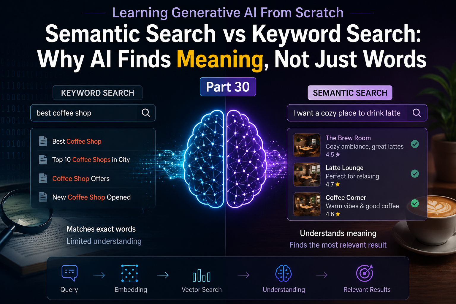 Semantic Search vs Keyword Search: Why AI Finds Meaning, Not Just Words — Part 30
