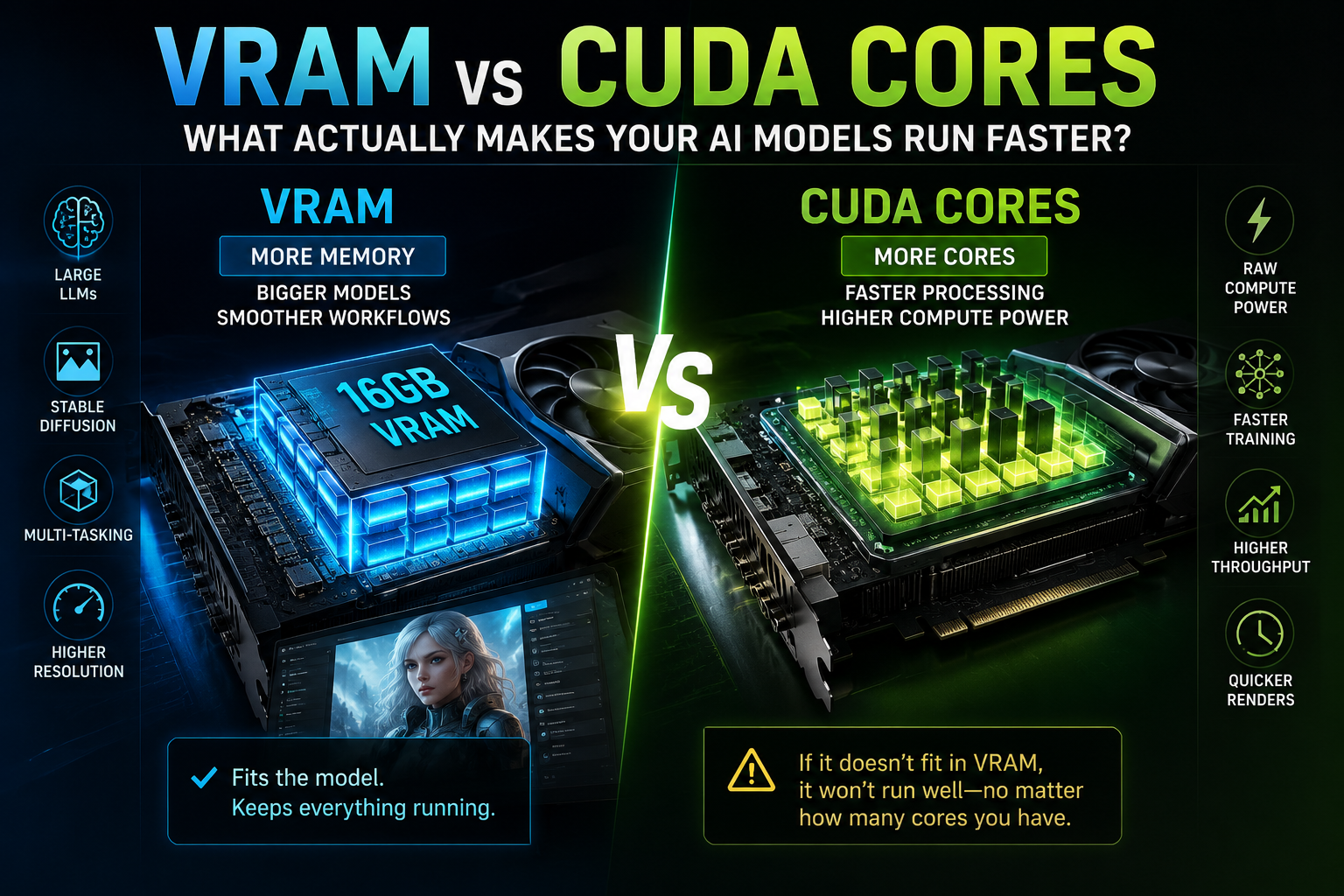 VRAM vs CUDA Cores for AI: What Actually Makes Your Models Run Faster in 2026?
