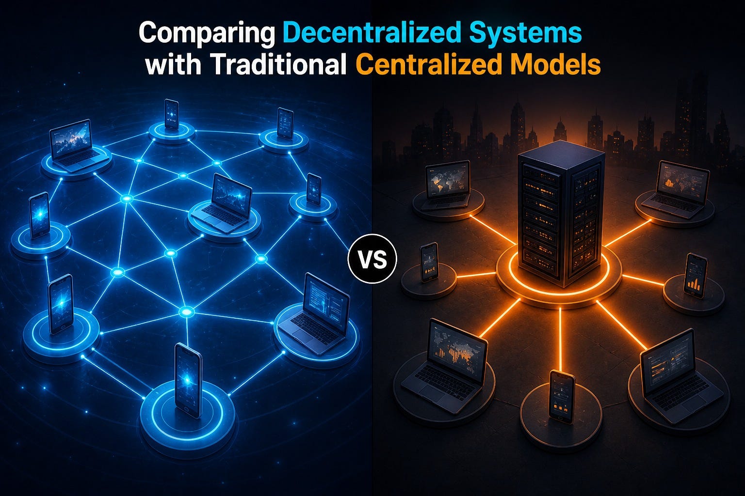 Comparing Decentralized Systems with Traditional Centralized Models