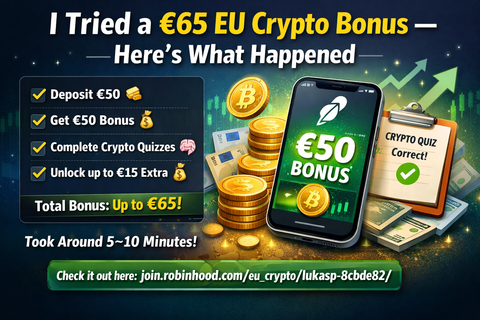 I Tried a €65 EU Crypto Bonus — Here’s What Happened