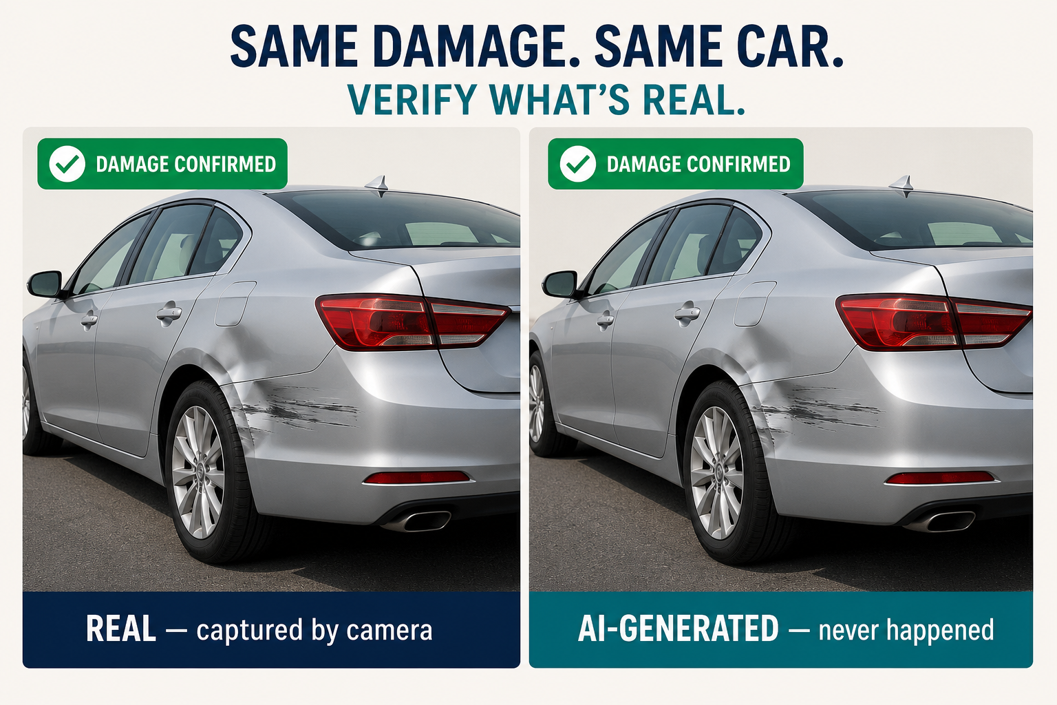 Your Claims AI Can Spot Damage Perfectly. It Has No Idea If the Damage Is Real.