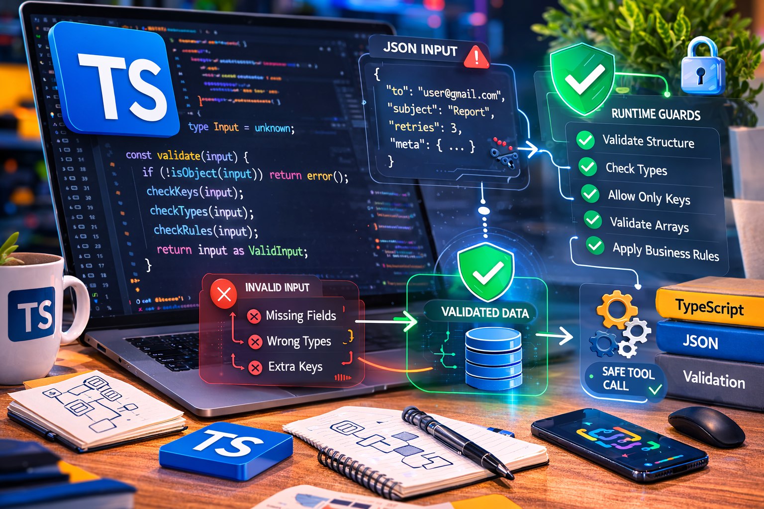 12 TypeScript runtime-guard rules for safe JSON tool inputs