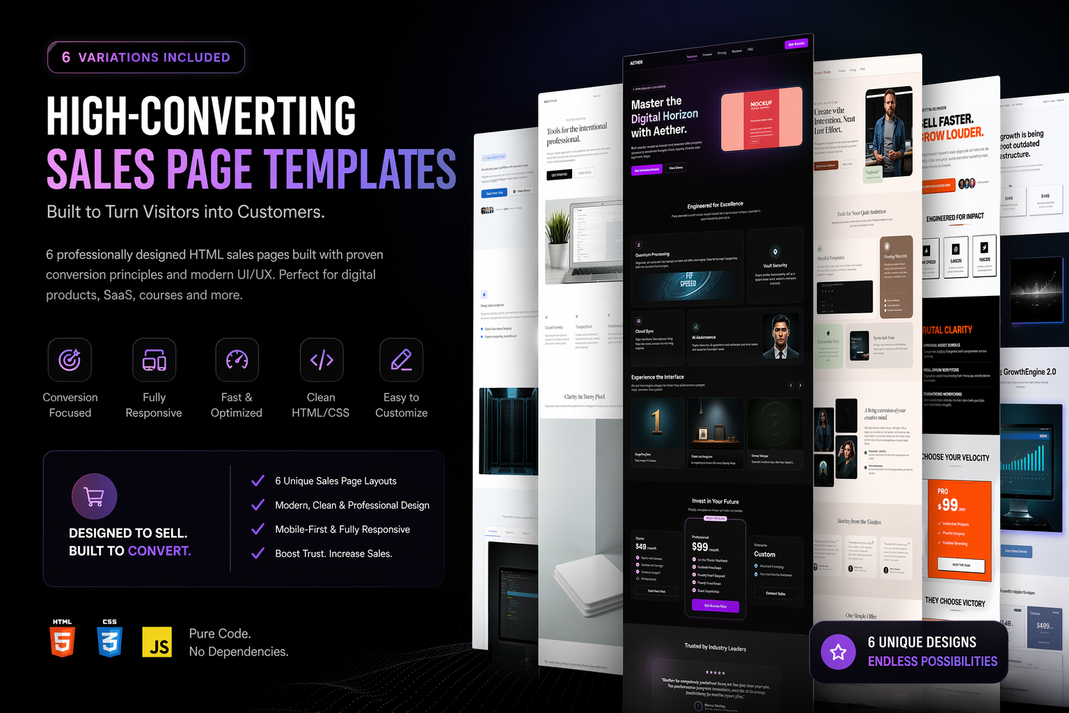 6 High-Converting HTML Sales Page Templates for Your Business