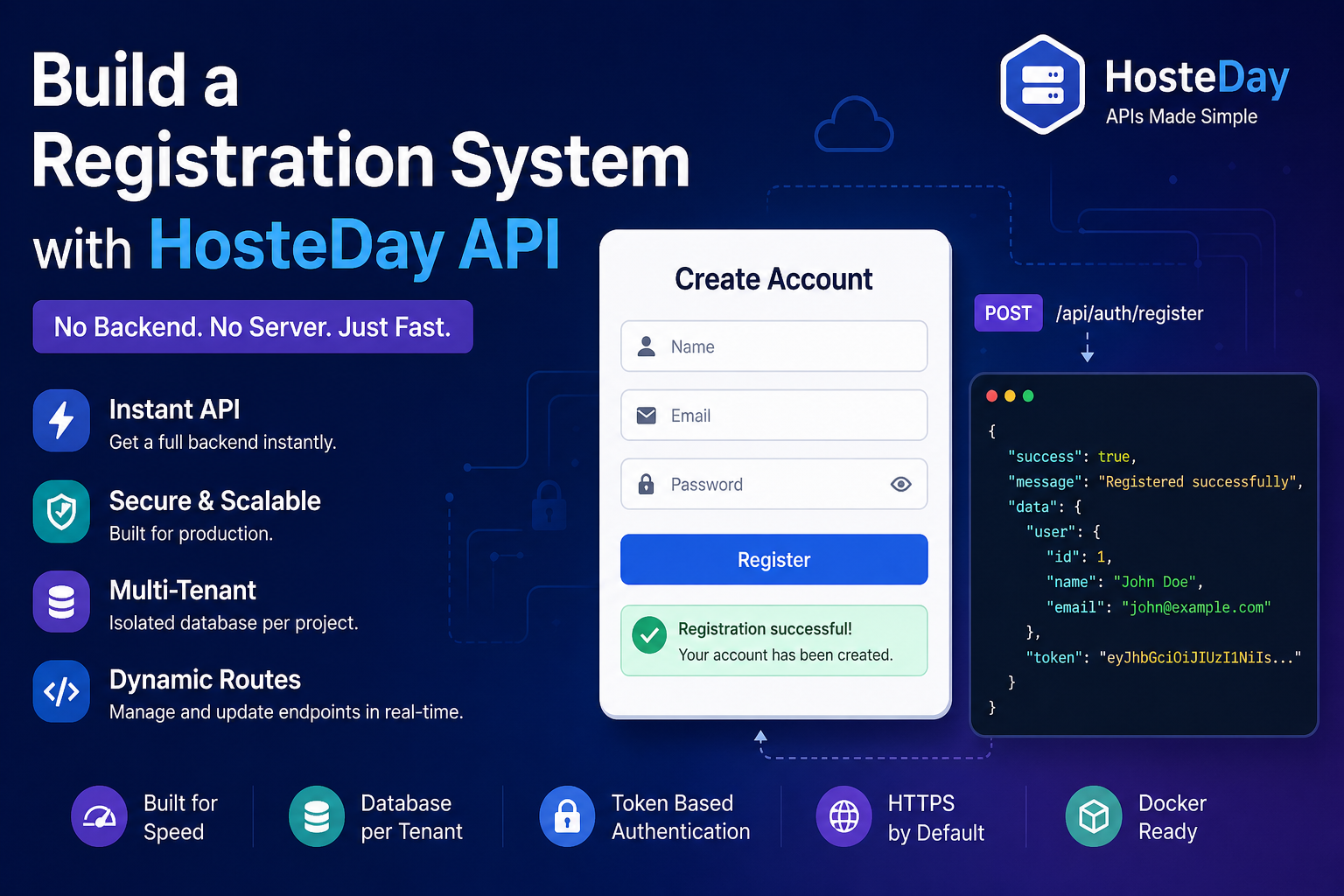 Build a Production-Ready Registration System Using HosteDay API (No Backend Required)