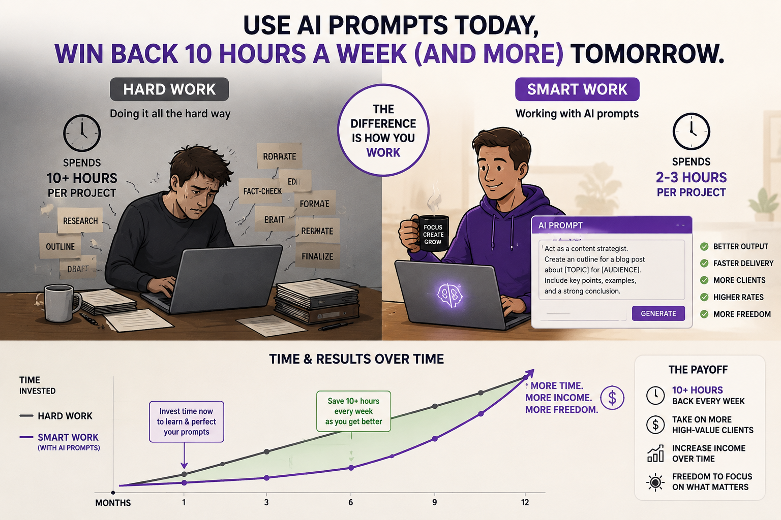 AI Prompts for Freelancers: The Practical Guide to Saving 10 Hours a Week (and Charging More)