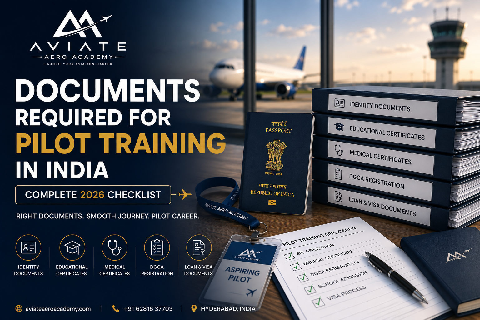 Documents Required for Pilot Training in India — Complete 2026 Checkli