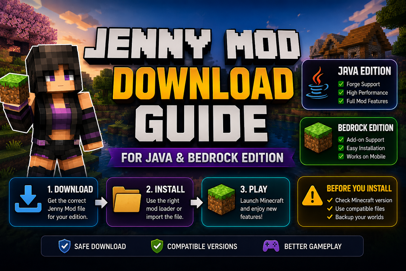 Jenny Mod Download Guide for Java and Bedrock Edition