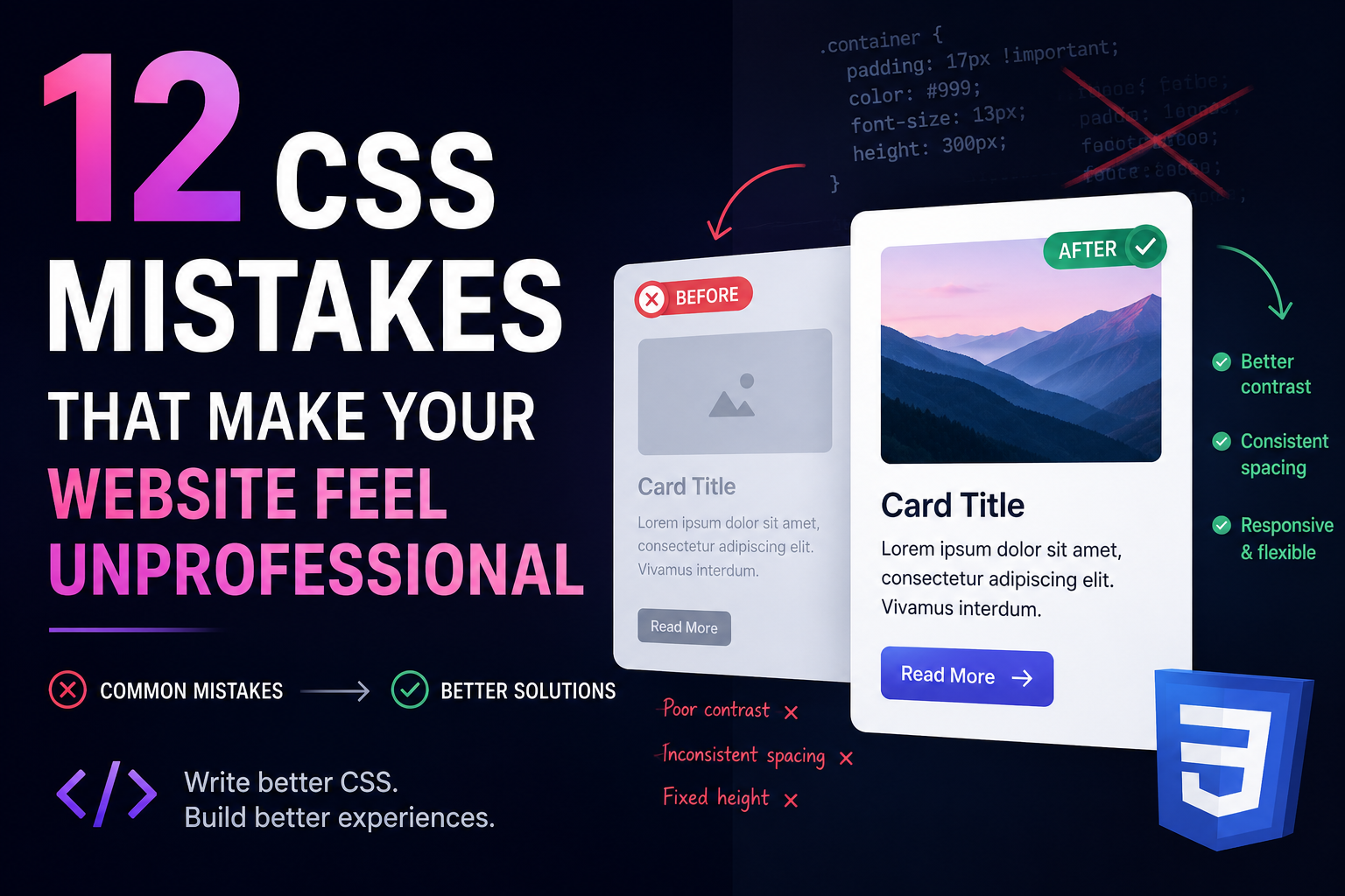12 CSS Mistakes That Make Your Website Feel Unprofessional (And How to Fix Them)