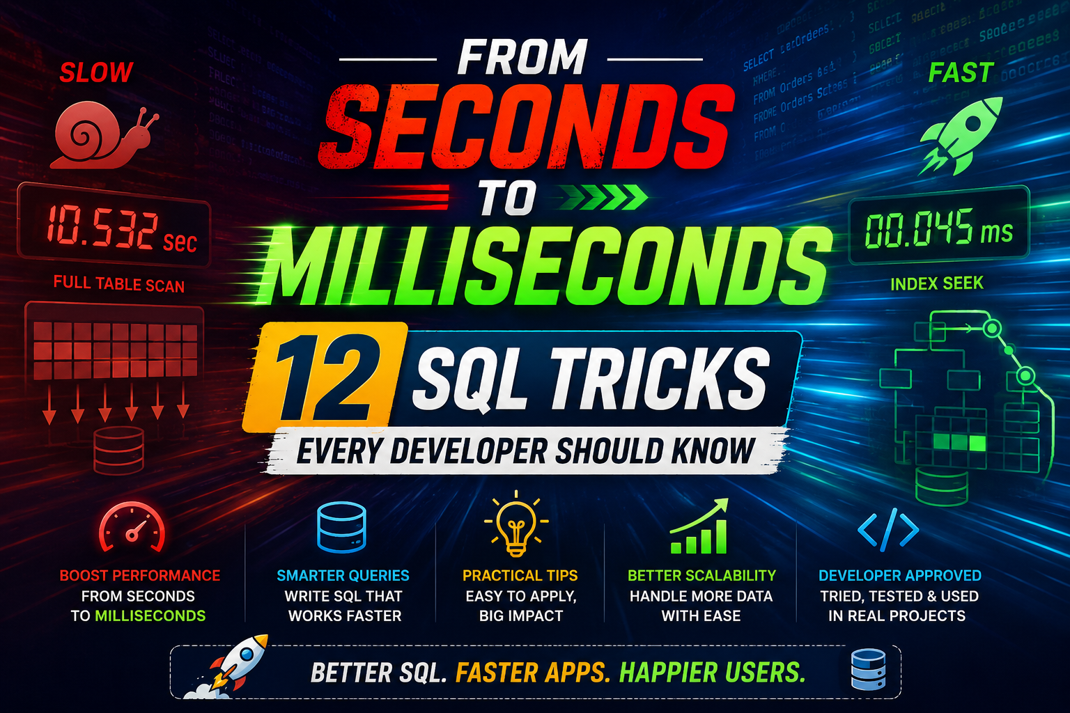 From Seconds to Milliseconds: 12 SQL Tricks Every Developer Should Know