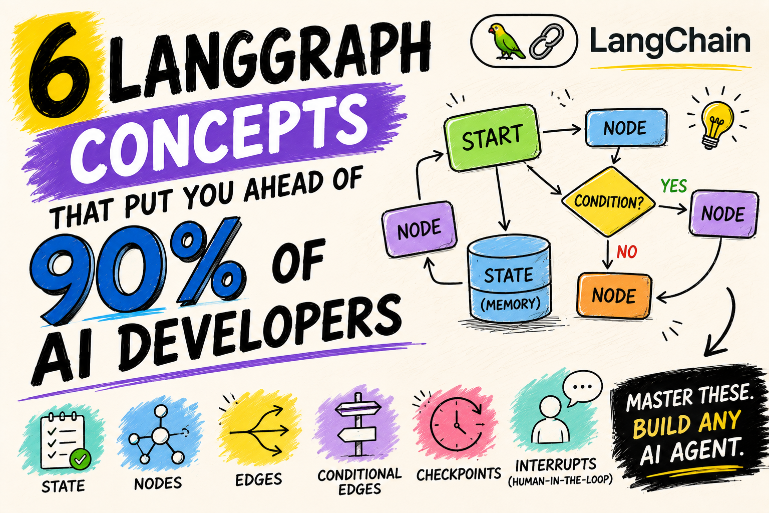 Si conoces estos 6 conceptos de LangGraph, ya estás por delante del 90% de los desarrolladores