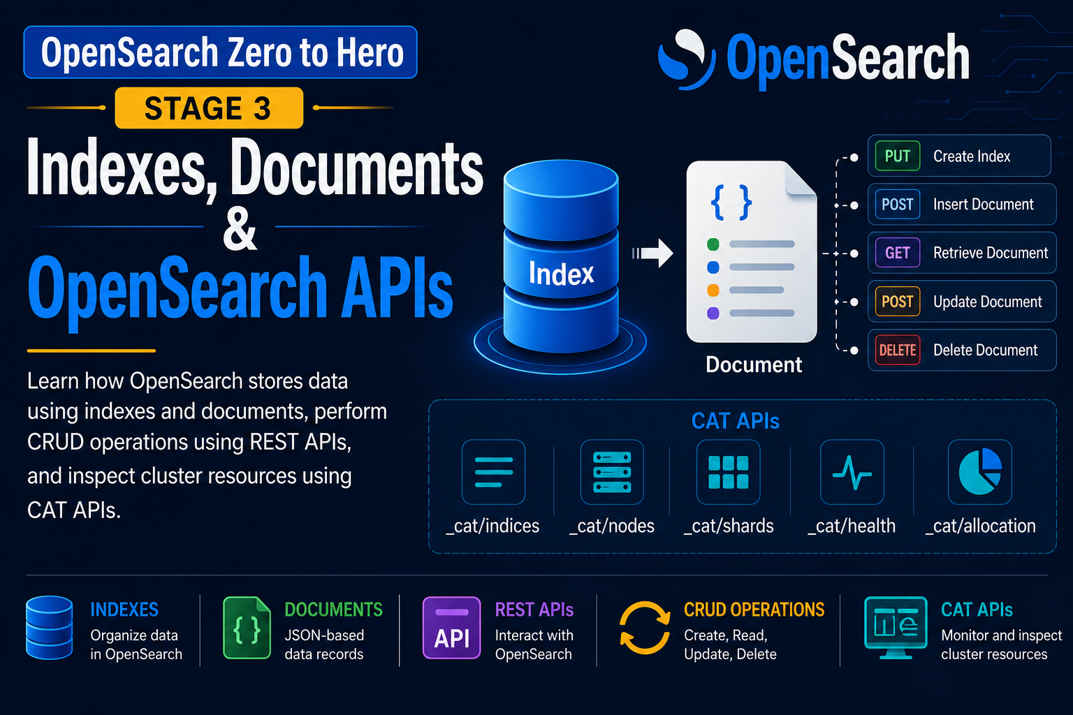 OpenSearch Zero to Hero — Stage 3: Indexes, Documents & OpenSearch APIs