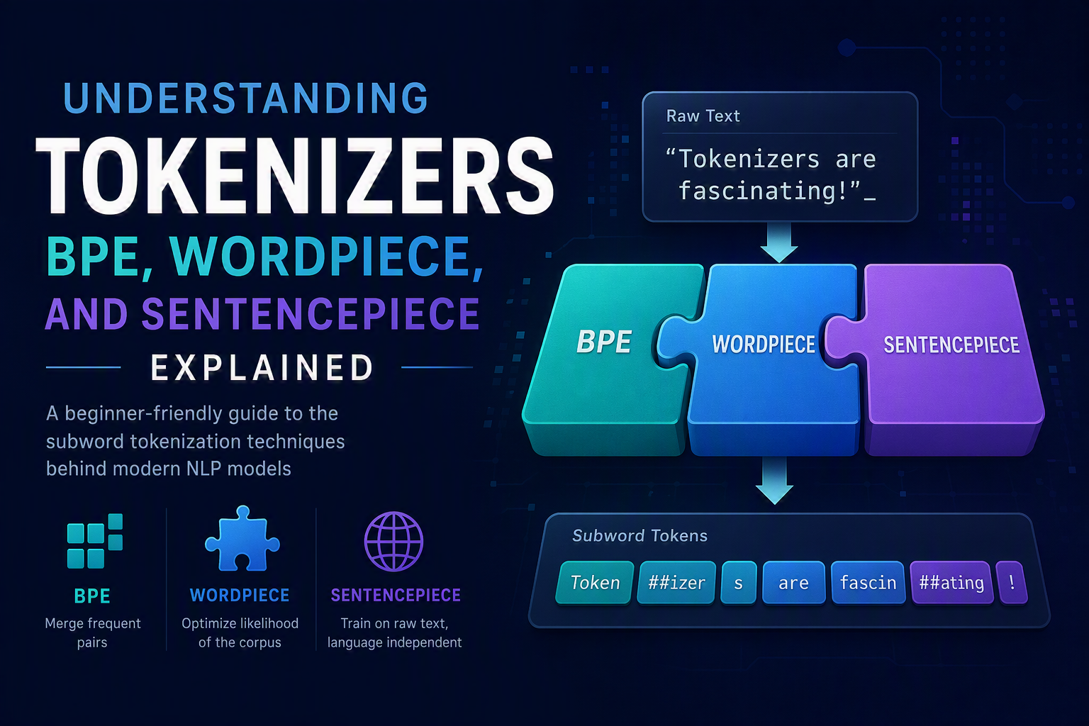 Understanding Tokenizers: BPE, WordPiece, and SentencePiece Explained