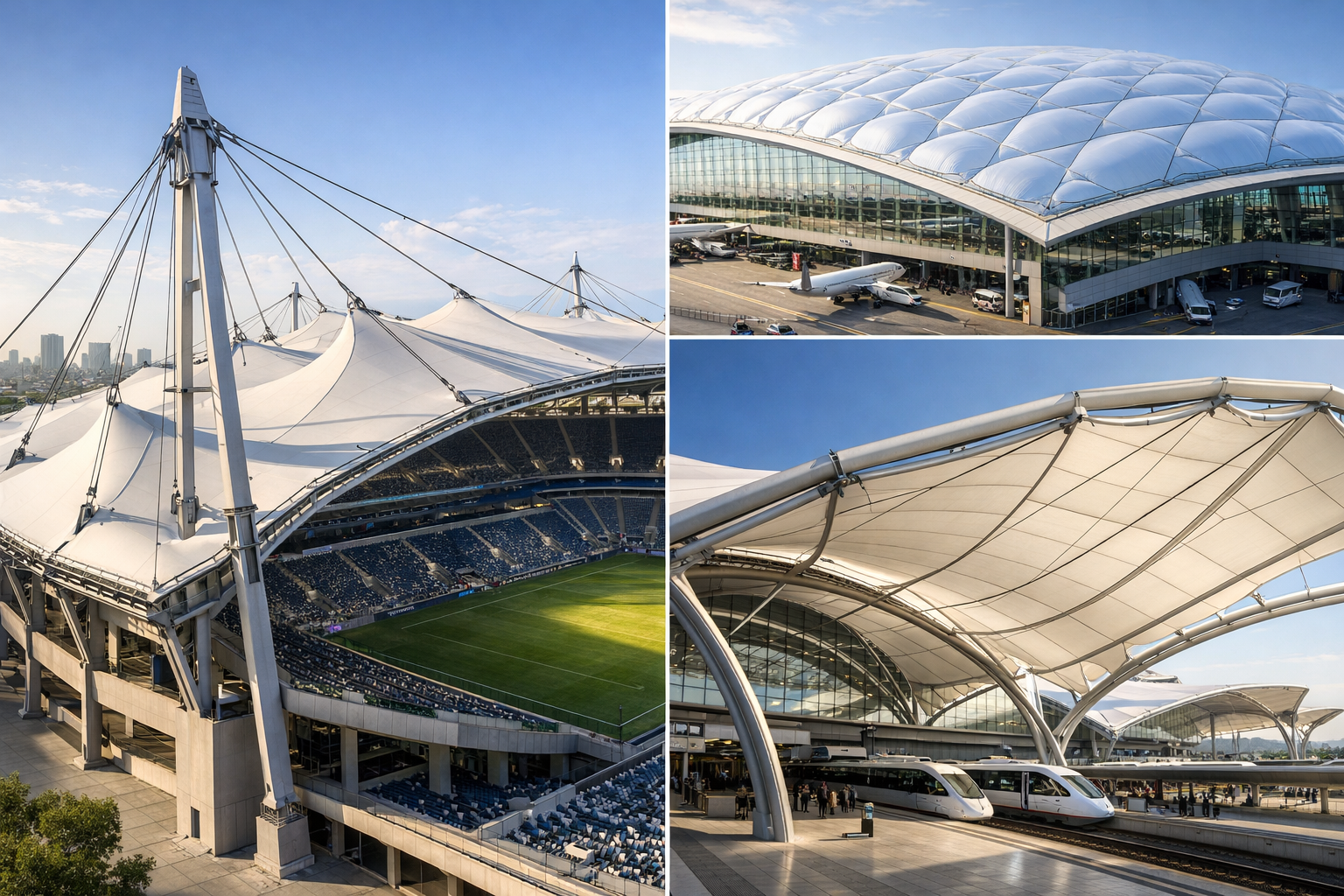 Choosing the Right Tensile Fabric for Stadiums Airports & Large Sp