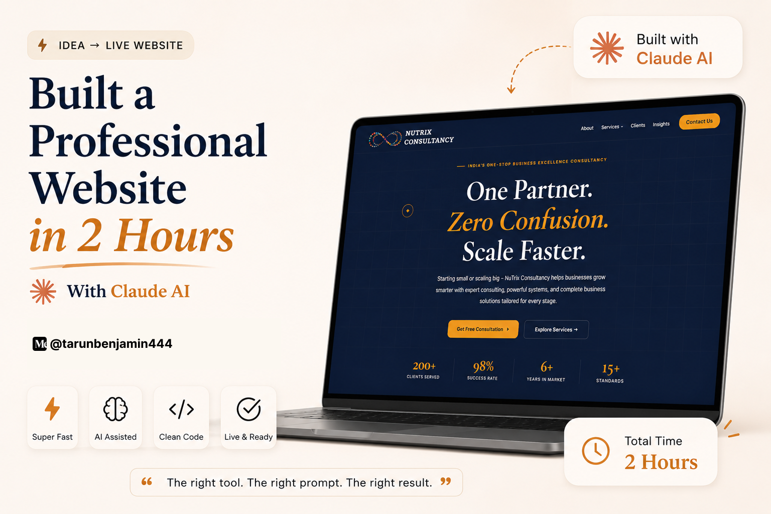 Built a Professional Website in 2 Hours Using Claude AI. Here Is Exactly How.